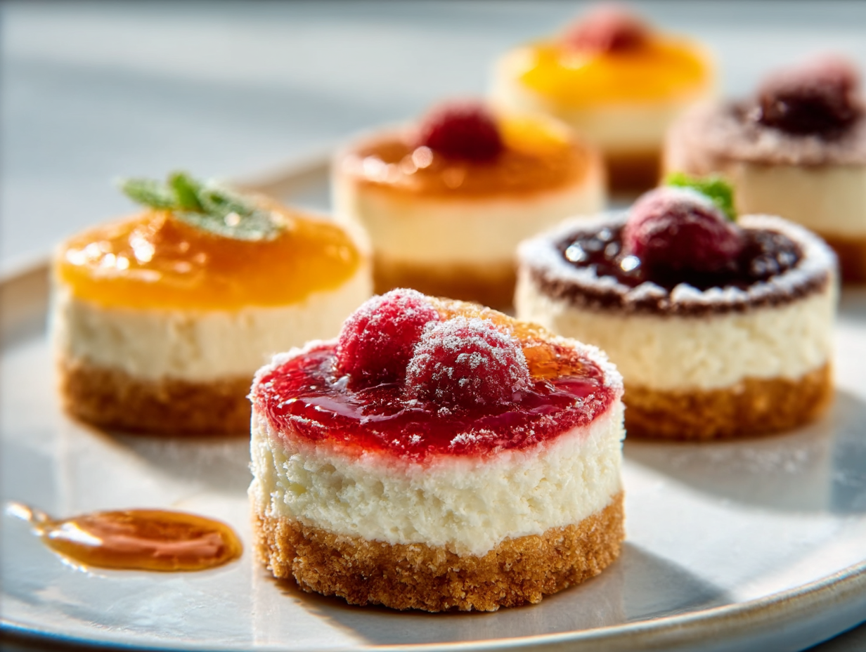 A platter of colorful and elegant mini desserts showcases perfect Finger Foods For Party Dessert.