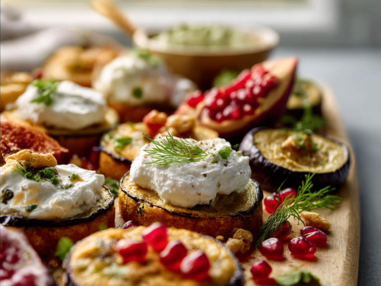 A colorful platter of assorted gluten free finger foods including vegetable sticks, dips, and baked snacks.