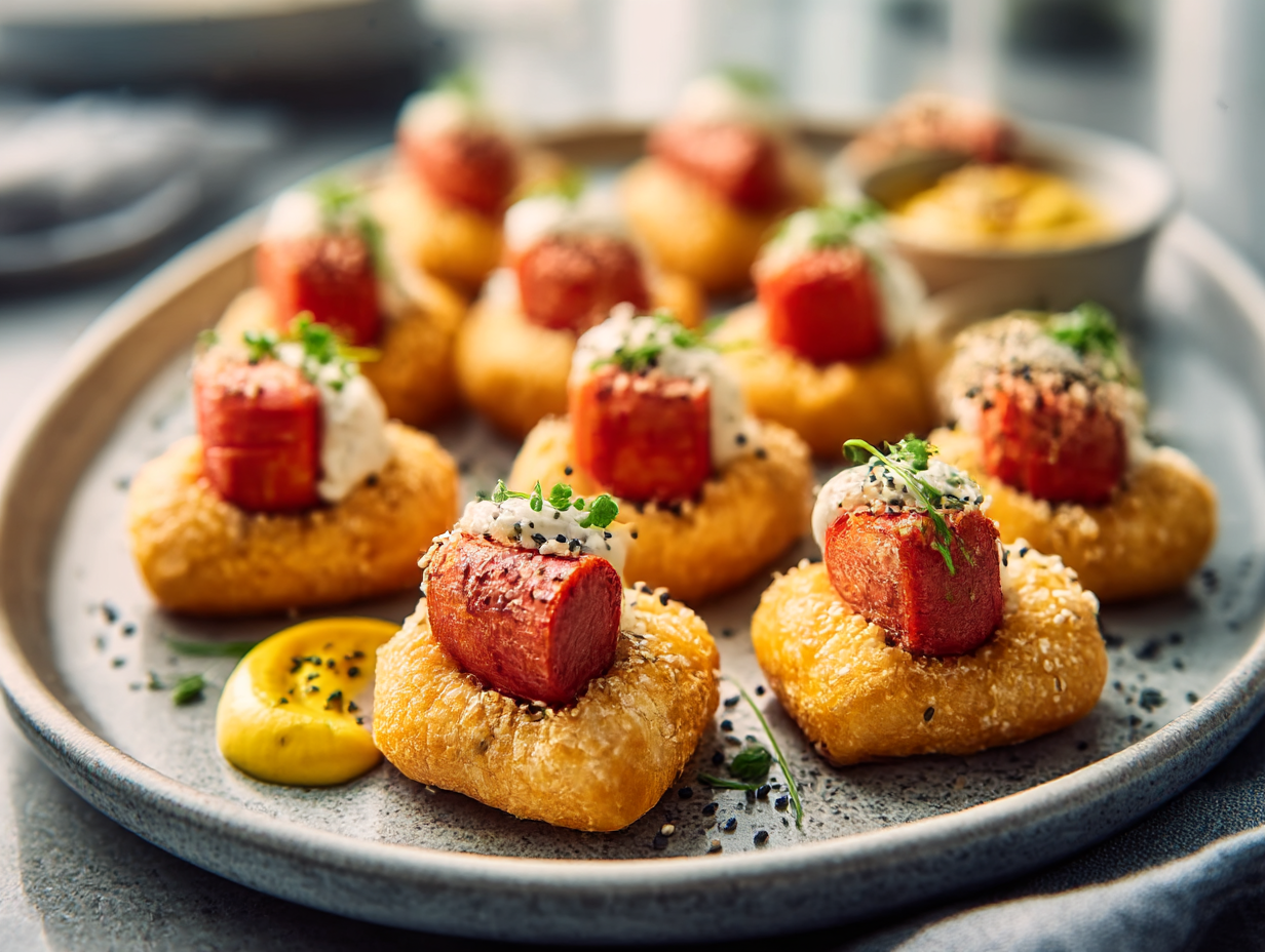 A colorful platter of assorted Gluten Free Fingerfood including vegetable sticks, dips, and baked snacks.