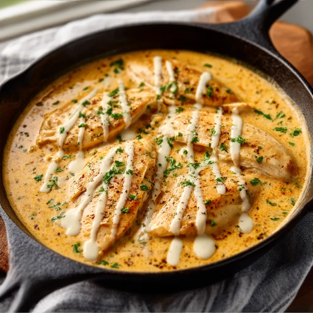 A close-up view of a creamy and spicy Buffalo Chicken Dip served in a bowl with tortilla chips on the side.