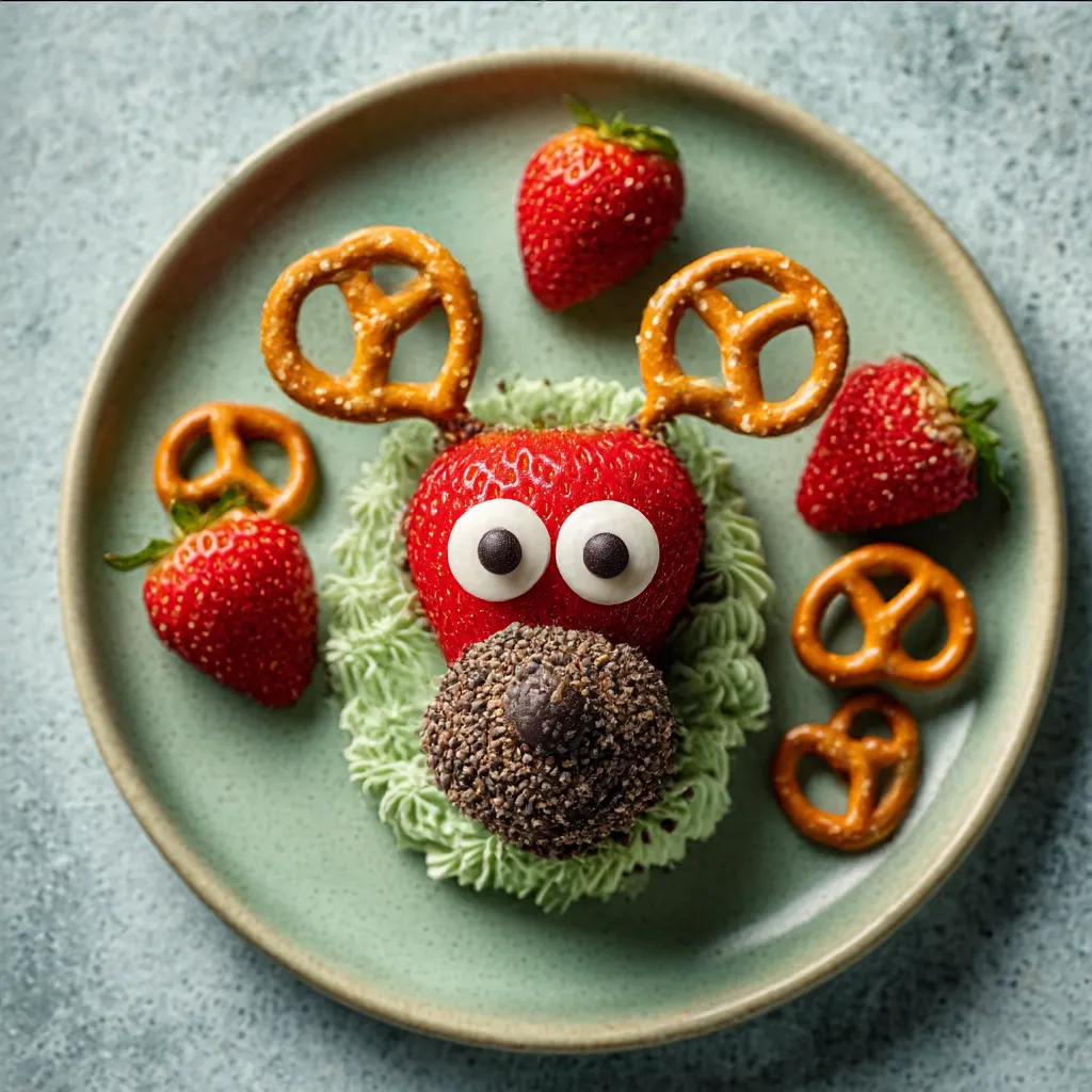 A platter of colorful and easy-to-eat Kid Friendly Christmas Party Food includes festive fruit skewers and mini sandwiches.