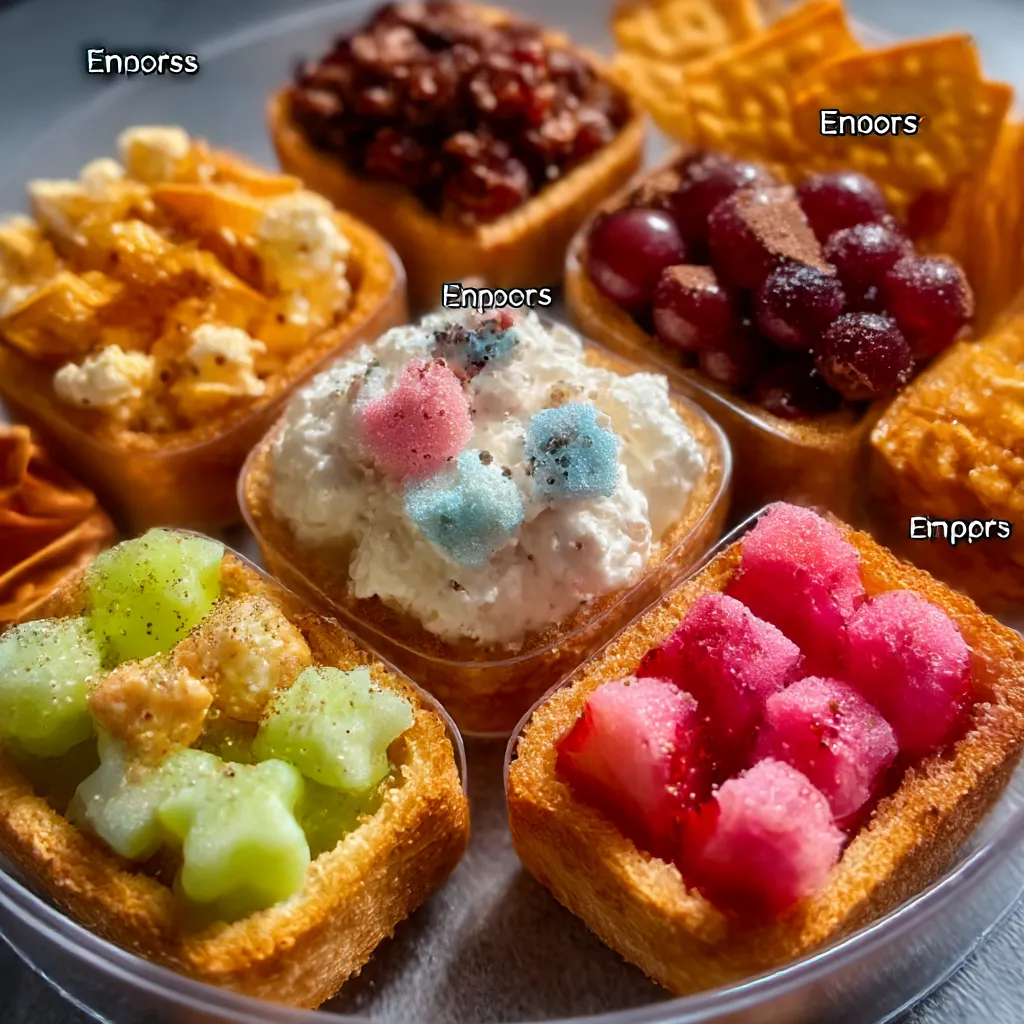 Colorful and easy-to-eat party snacks finger foods kids will love, arranged on a platter.