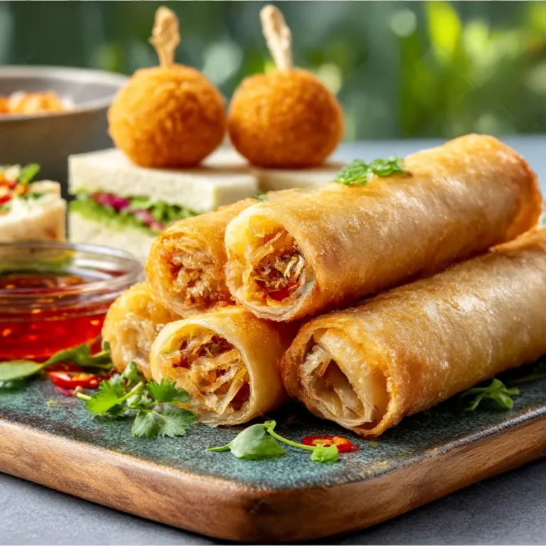 A colorful platter of assorted finger foods including sliders, vegetable sticks, and bite-sized pastries arranged for easy sharing.